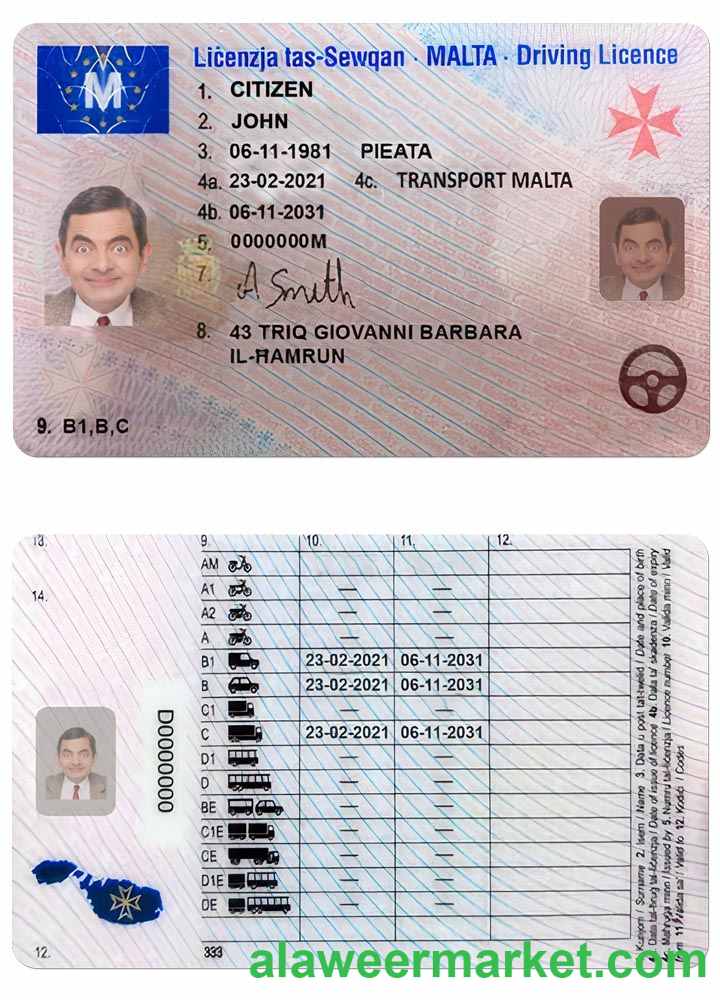 MALTA driving license